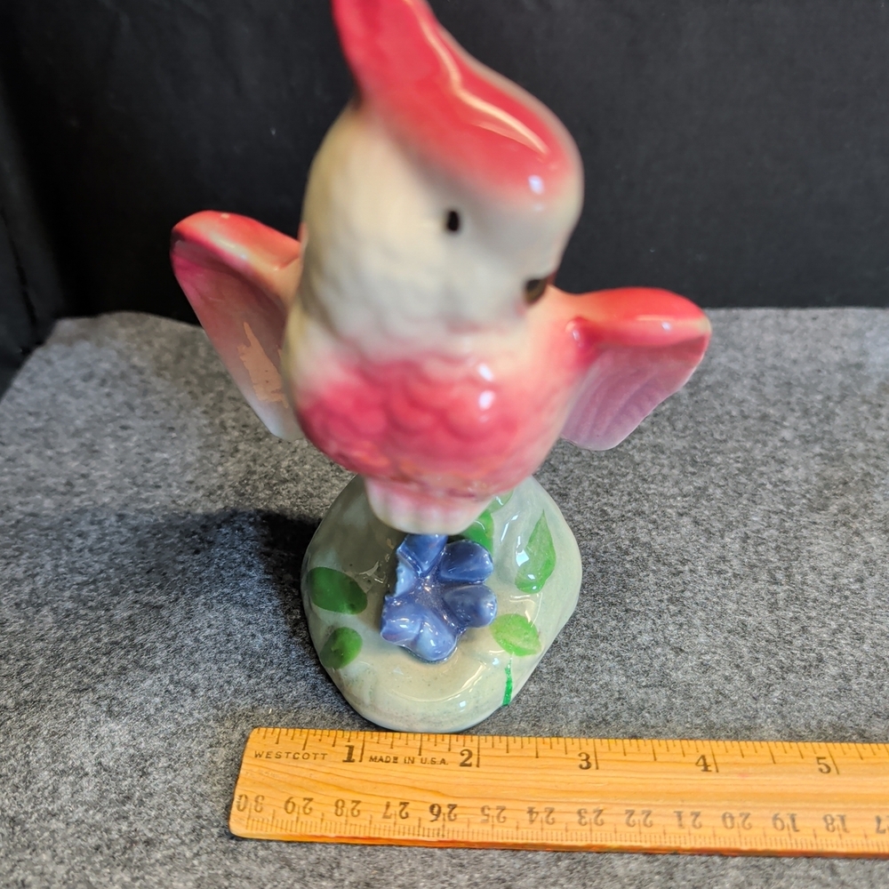 Pink and White Ceramic Bird Figurine - Picture 8 of 10